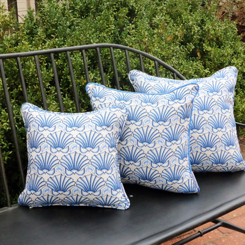 Martha's Shell Blue Pillows