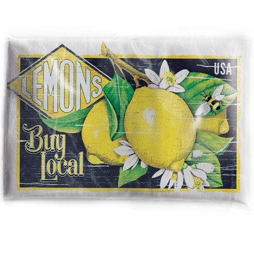Lemon Crate Label Towel