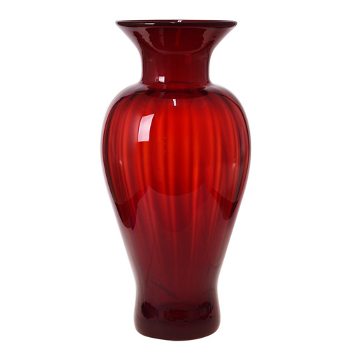 Ruby Red Optic Vase